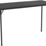 20" x 48" Vinyl Top Folding Table, Black