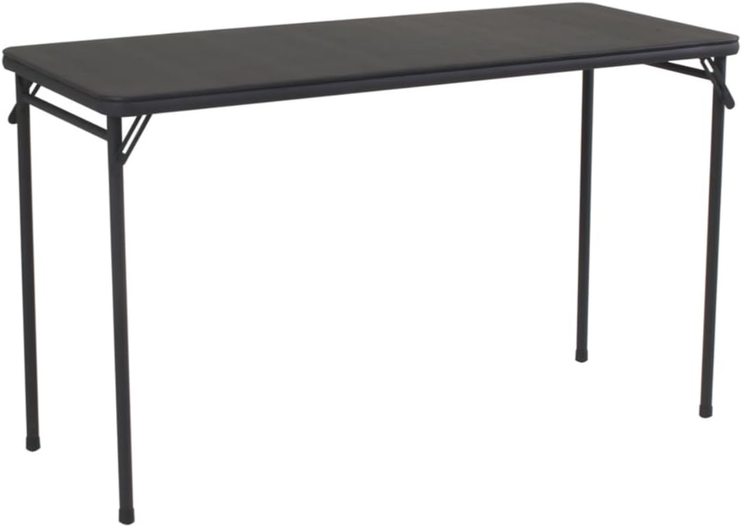 41CWXgRuGCL._AC_SL1300_.jpg 20" x 48" Vinyl Top Folding Table, Black - Image 1