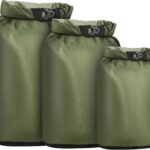 Dry Bag Waterproof 3 Pack Lightweight Dry Sack, 6L&10L&20L Outdoor Stuff Sack, Durable Wet Dry Storage Bag for Hiking, Backpacking, Camping, Kayaking, Swimming, Boating- Green