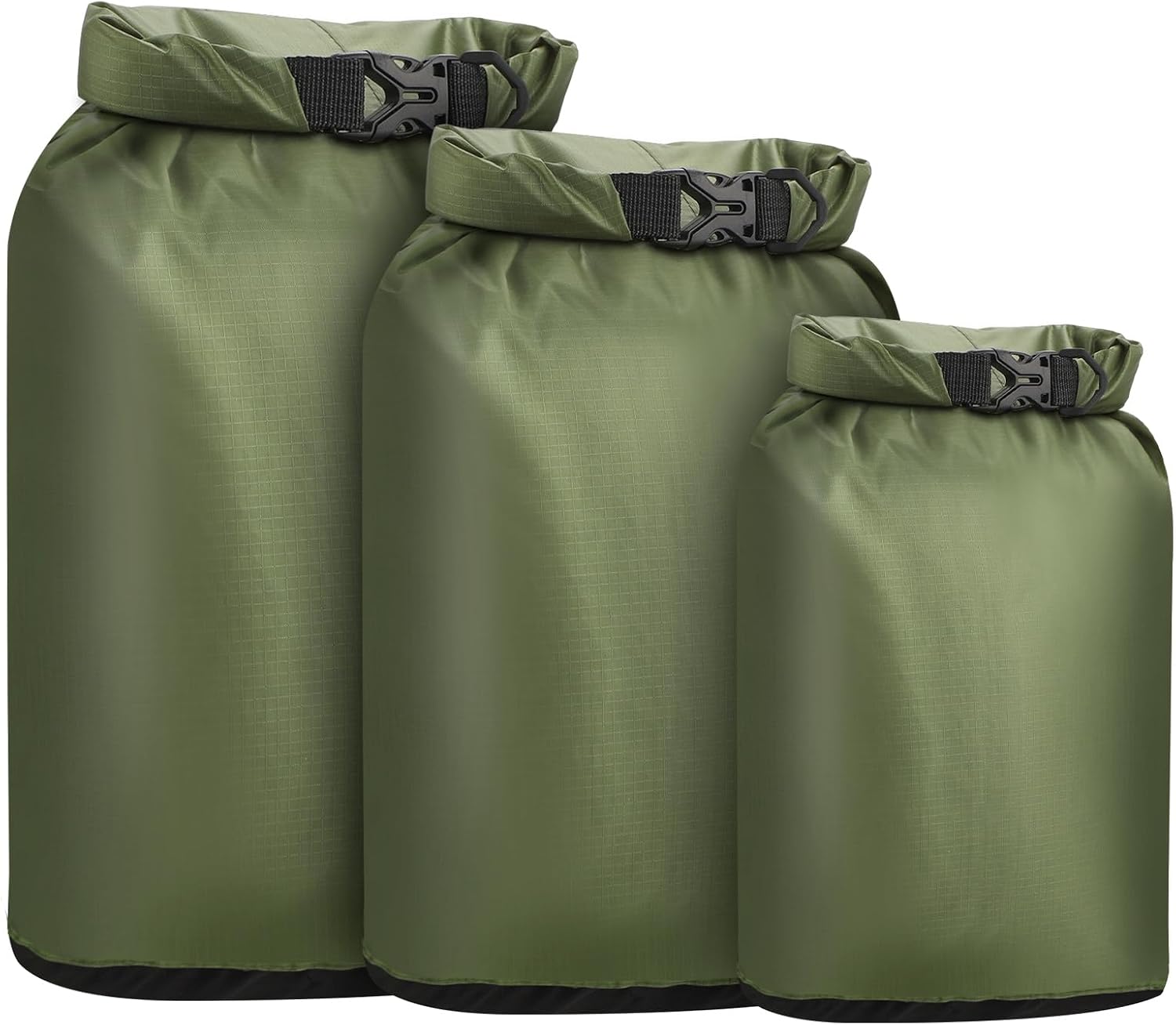 610h0Un9VOL._AC_SL1500_.jpg Dry Bag Waterproof 3 Pack Lightweight Dry Sack, 6L&10L&20L Outdoor Stuff Sack, Durable Wet Dry Storage Bag for Hiking, Backpacking, Camping, Kayaking, Swimming, Boating- Green - Image 1
