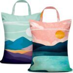 2 Pcs Large Travel Laundry Bags - Waterproof with Handle, Washable Dirty Clothes Bags for Travel, Wet & Dry Use, Bathing Suit & Gym Clothes Laundry, Swimming Pool & College Dorm