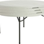 Commercial Round Folding Table (4 Pack), 5', White