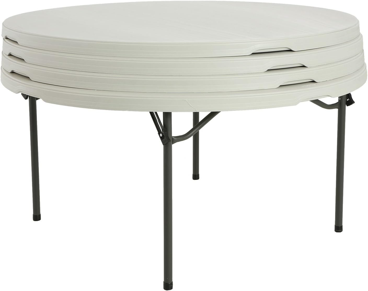 61gUZbOiWtL._AC_SL1500_.jpg Commercial Round Folding Table (4 Pack), 5', White - Image 1