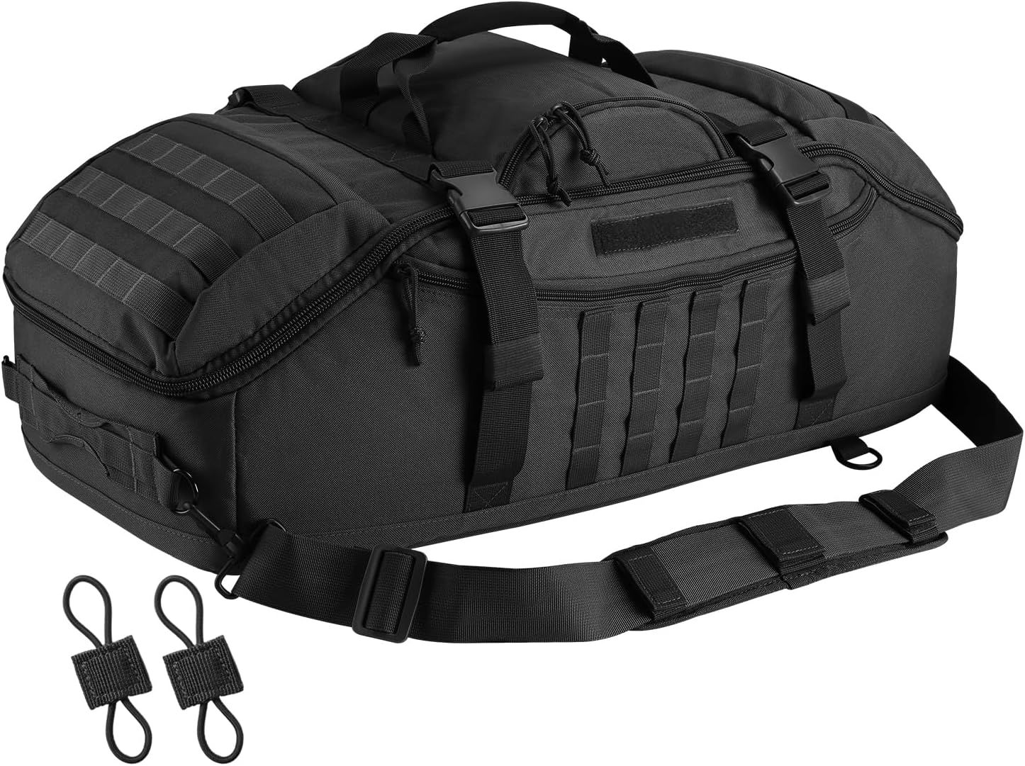 71EUyIbt2gL._AC_SL1500_.jpg 65L Large Duffle Bag, 3-in-1 Tactical Backpack Pack for Sports, Gym, Outdoor, Black - Image 1