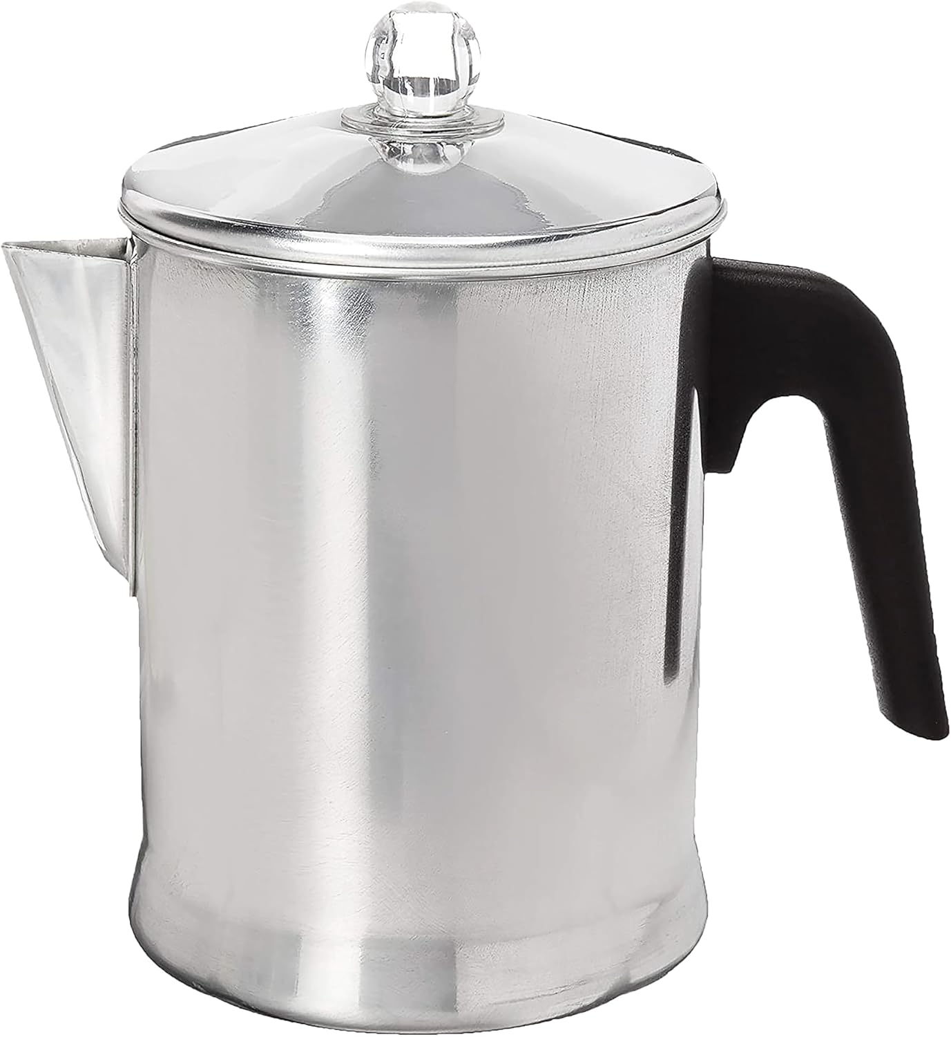 71ErGU7AUXL._AC_SL1500_.jpg Aluminum Stove Top Percolator Maker Durable, Brew Coffee On Stovetop, 9 Cup, Silver - Image 1