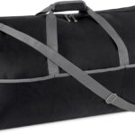 Extra Large Foldable Nylon Duffel Bag for Travel/Storage with Zippered Pockets, 32.4", 150L, 50-LBS Capacity, Black (Previously )